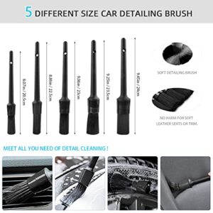 Car Detailing Drill Brush Set - Drill Brush Set with Cleaning Gel Wash Mitt Sponge, Car Windshield Cleaning Tools Kit for Exterior Interior Carpet Wheels Vents Dashboard Leather