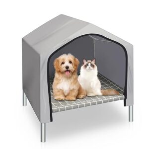 indoor cat house，elevated cat bed with canopy,outdoor water proof pet tent, chew proof cat condo,for small cats/dogs,suitable for indoor &outdoor
