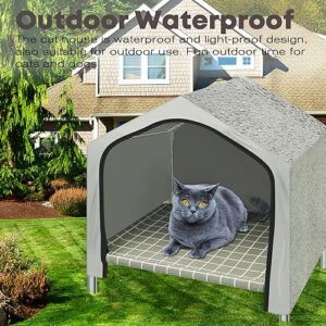 Indoor Cat House，Elevated Cat Bed with Canopy,Outdoor Water Proof Pet Tent, Chew Proof Cat Condo,for Small Cats/Dogs,Suitable for Indoor &Outdoor