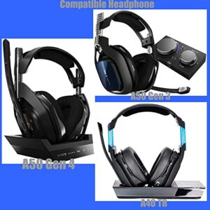 JULONGCR A50 Ear Pads Replacement Ear Cushions Cups Leather Muffs Cover Parts Accessories Compatible with Astro A50 Gen 3/A50 Gen 4 Headset. (Black)