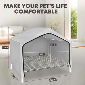 Indoor Cat House，Elevated Cat Bed with Canopy,Outdoor Water Proof Pet Tent, Chew Proof Cat Condo,for Medium Cats/Dogs,Suitable for Indoor &Outdoor