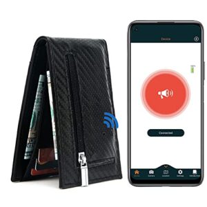 smart lb anti-lost bluetooth wallet tracker & finder gps position locator slim money clip wallet credit card holder gifts for men