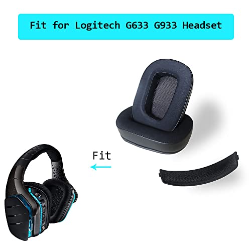 MQDITH Cooling-Gel Replacement Ear Pads Compatible with Logitech G633 G933 Headset