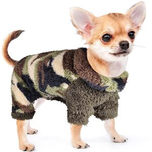 small dog sweater dog pajamas for small dogs, fleece dog sweater, winter cute tiny dog clothes outfit puppy clothes pet jumpsuits chihuahua yorkie cat clothing (x-small)