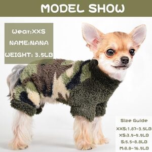 Small Dog Sweater Dog Pajamas for Small Dogs, Fleece Dog Sweater, Winter Cute Tiny Dog Clothes Outfit Puppy Clothes Pet Jumpsuits Chihuahua Yorkie Cat Clothing (X-Small)