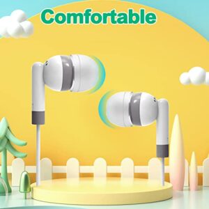 Hongzan 200 Pack Bulk Earbuds Classroom for School Kids Children Class Set Headphones for Students Wholesale Disposable Earphones (White)