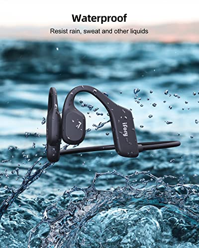 iFory Bone Conduction Headphones, Open Ear Bluetooth 5.2 Sports Headset Built with mic, 10h+ Hours Playtime Waterproof Sweat Resistant Wireless Earphones for Workouts, Running