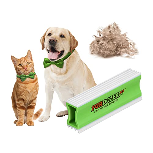 FurDozer X3 PRO 3-in-1 Pet Hair Remover & Auto Detailer - Remove Fur & Lint from Multiple Surfaces Green