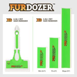 FurDozer X3 PRO 3-in-1 Pet Hair Remover & Auto Detailer - Remove Fur & Lint from Multiple Surfaces Green