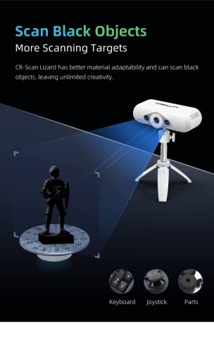 Creality 3D Scanner, Portable 3D Scanner, 3D Modeling 0.05mm Precision 10FPS Scanning Speed for 3D Printing Support Windows MAC OS System (CR-Scan Lizard Premium)