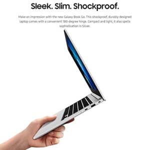 Samsung Galaxy Book Go 5G Laptop (256GB, 8GB RAM, Wi-Fi + 5G / 4G LTE) 14.0" Snapdragon 8cx Gen 2, GSM Unlocked Windows 11 Cellular Notebook w/ 180-Degree Hinge (Silver) (Renewed)