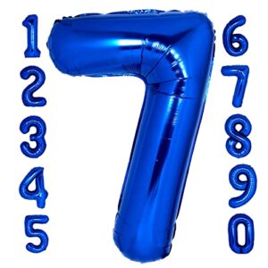 giant,40inch dark blue 7 balloon number 40 inch navy blue number 7 balloon for 7th jungle party decorations | number 7 balloons for birthdays | 7th birthday balloons for boys, 7th birthday party