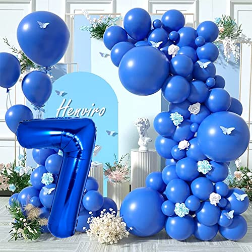 Giant,40inch Dark Blue 7 Balloon Number 40 Inch Navy BLUE Number 7 Balloon for 7th Jungle Party Decorations | Number 7 Balloons For Birthdays | 7th Birthday Balloons for Boys, 7th Birthday Party