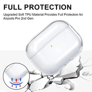 OETKER Compatible Airpods Pro 2nd Generation Case Clear, Soft Shockproof AirPods Pro 2 Case 2022 Protective Cover with Hand Strap Lanyard Transparent Airpod Pro 2 Gen Case Skin for Women Men