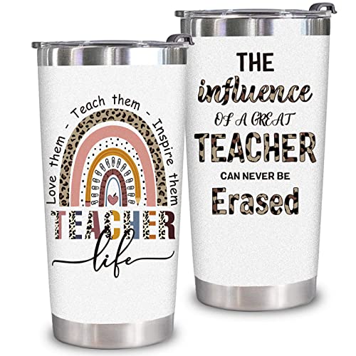 WECACYD Teacher Gifts For Women - Teacher Appreciation Gifts - Teacher Birthday Gifts - Best Teacher Gifts For Graduation, Appreciation Week, Back To School, Christmas - 20oz Teacher Tumbler Cup