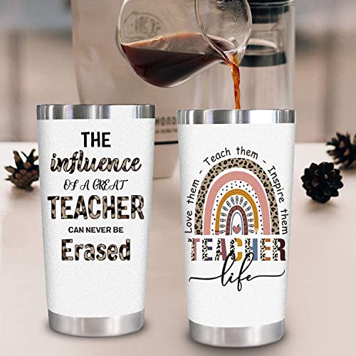 WECACYD Teacher Gifts For Women - Teacher Appreciation Gifts - Teacher Birthday Gifts - Best Teacher Gifts For Graduation, Appreciation Week, Back To School, Christmas - 20oz Teacher Tumbler Cup