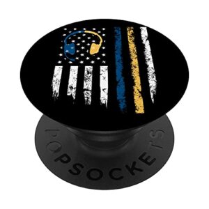 gold blue line 911 police dispatcher first responder popsockets swappable popgrip