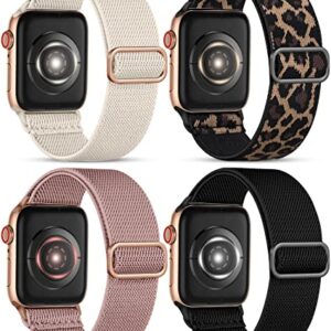 Odbeai Compatible with iWatch Bands 38mm Women, with Apple Watch Band 38mm 40mm 41mm 42mm 44mm 45mm 49mm Ultra SE Series 8 7 6 5 4 3 2 1, Sport Stretchy Braided Elastic Nylon Strap