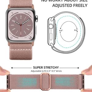 Odbeai Compatible with iWatch Bands 38mm Women, with Apple Watch Band 38mm 40mm 41mm 42mm 44mm 45mm 49mm Ultra SE Series 8 7 6 5 4 3 2 1, Sport Stretchy Braided Elastic Nylon Strap