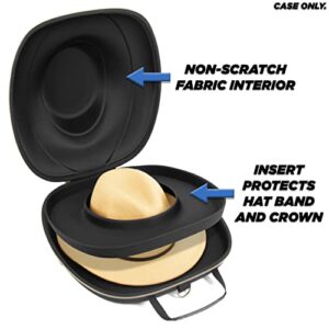 CASEMATIX Hat Case for Fedora, Panama, Bowler Hats and More - Premium Hard Shell Hat Travel Case with Adjustable Carry Strap, Luggage Strap, ID Slot and Protective Insert for Hats With Brims Up To 3"