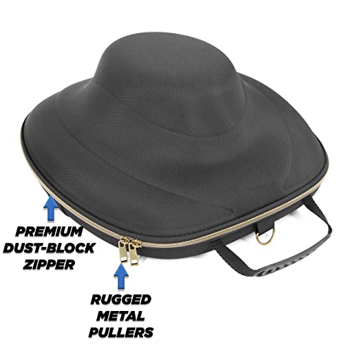 CASEMATIX Hat Case for Fedora, Panama, Bowler Hats and More - Premium Hard Shell Hat Travel Case with Adjustable Carry Strap, Luggage Strap, ID Slot and Protective Insert for Hats With Brims Up To 3"