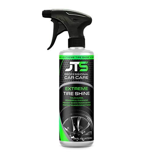 JT's Professional Car Care Tire Shine, Long Lasting Extreme Deep Black Premium Finish - Wet Tire Coating - Protection Against UV Rays and Fading (16 Fl Oz)