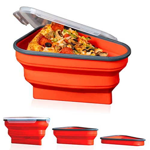 Ul Kausar Silicone Pizza Storage Container | Pizza Container Collapsible Box with 5 Serving Trays | Adjustable Pizza Slice Container