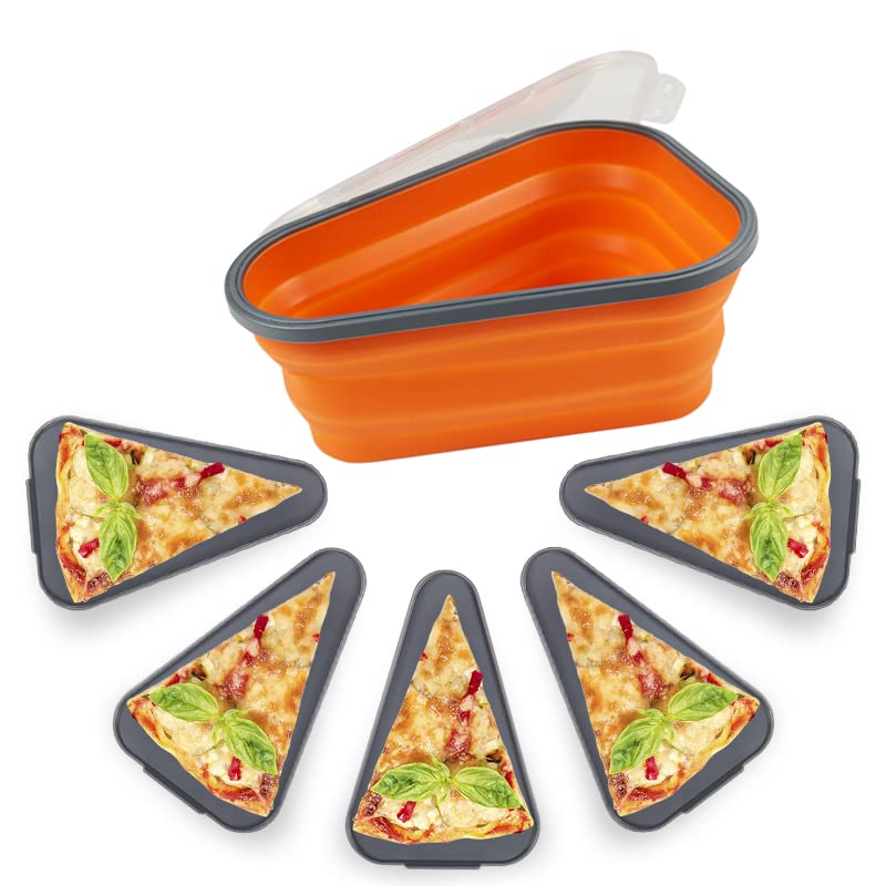 Ul Kausar Silicone Pizza Storage Container | Pizza Container Collapsible Box with 5 Serving Trays | Adjustable Pizza Slice Container