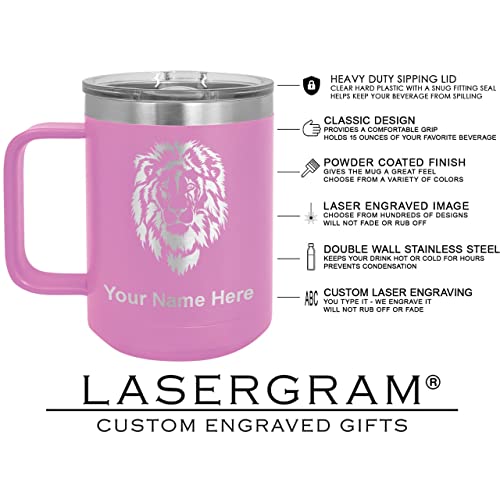 LaserGram 15oz Vacuum Insulated Coffee Mug, LPN Licensed Practical Nurse, Personalized Engraving Included (Light Purple)