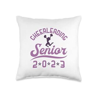 cheer senior night gifts and apparel cheerleading senior graduation cheer class of 2023 throw pillow, 16x16, multicolor