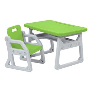 ecr4kids toddler plus desk and chair, kids furniture, grassy green/light grey