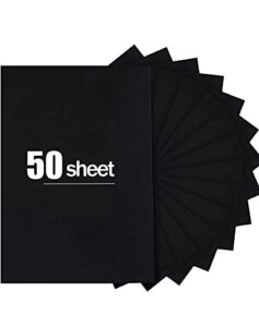 50 sheets black cardstock 8.5 x 11 inch, 250gsm/92lb black cardstock paper for diy arts and cards making, heavy black craft paper for invitations, stationary printing,scrapbook supplies