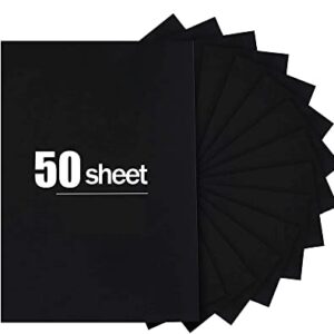 50 Sheets Black Cardstock 8.5 x 11 inch, 250gsm/92lb Black cardstock Paper for DIY Arts and Cards Making, Heavy Black Craft Paper for Invitations, Stationary Printing,Scrapbook Supplies