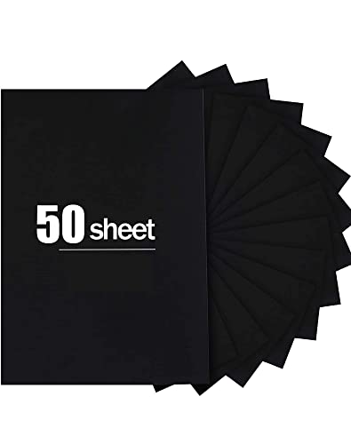 50 Sheets Black Cardstock 8.5 x 11 inch, 250gsm/92lb Black cardstock Paper for DIY Arts and Cards Making, Heavy Black Craft Paper for Invitations, Stationary Printing,Scrapbook Supplies