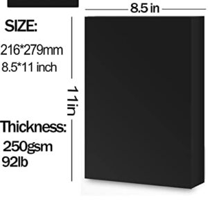 50 Sheets Black Cardstock 8.5 x 11 inch, 250gsm/92lb Black cardstock Paper for DIY Arts and Cards Making, Heavy Black Craft Paper for Invitations, Stationary Printing,Scrapbook Supplies