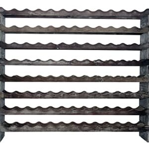 Stackable Modular Wine Rack Wine Storage Rack Wine Holder Display Shelves for Wine Cellar or Basement, Freestanding Wine Rack Thick Wood Wobble-Free (Rustic, 12 X 8 Rows (96 Slots))