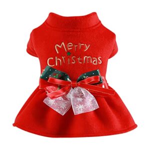 stretch pet clothes for fall winter pet christmas dress outfit thermal holiday puppy costume dress pet clothes dog clothes for medium dogs girl under 10 (red, m)