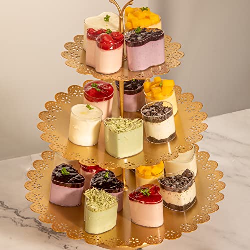 Nelhalt Gold Cake Stand 6 Pcs, Antique-inspired Dessert table Display Set Different Heights and Shapes Stands Tiered Cupcake Holder Candy Fruit Plate Decoration for Wedding Birthday Party Celebration