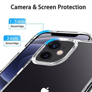 JJGoo Compatiable with iPhone 12 Case and 12 Pro Case Clear, Transparent Shockproof Phone Case, Slim Anti-Scratch Hard PC Back Protective Cover Bumper, Clear