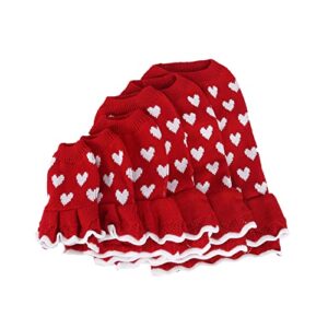 Cold Weather Dog Clothes Pet Warm Autumn and Winter Red Caring Dog Clothes Sweater Skirt Festive Christmas New Year Pet Clothes Pet Clothes for Small Dogs Girls Dress (Red, M)