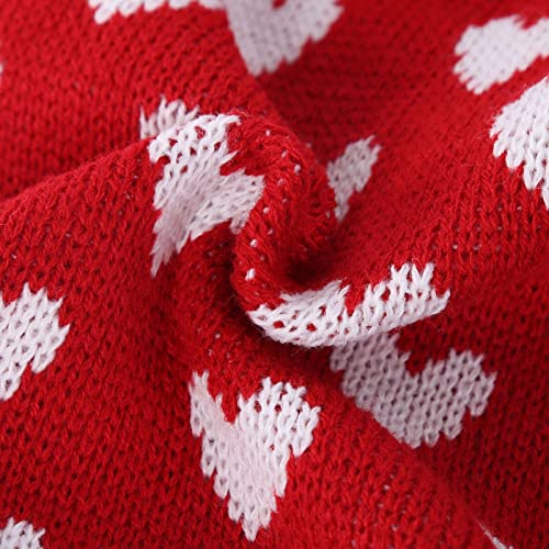 Cold Weather Dog Clothes Pet Warm Autumn and Winter Red Caring Dog Clothes Sweater Skirt Festive Christmas New Year Pet Clothes Pet Clothes for Small Dogs Girls Dress (Red, M)