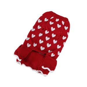 Cold Weather Dog Clothes Pet Warm Autumn and Winter Red Caring Dog Clothes Sweater Skirt Festive Christmas New Year Pet Clothes Pet Clothes for Small Dogs Girls Dress (Red, M)