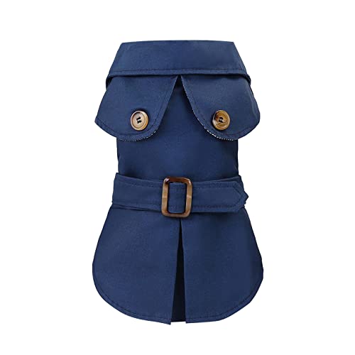 Winter Clothes Girl Pet Jacket Dog Clothes Autumn and Winter European and American Style Clothing Accessories Pet Clothes Hangers and Rack (Navy, L)