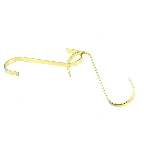 Tighall 6PCS 5" Flat S Shape Hooks Heavy-Duty Stainless Steel S Hooks for Hanging Mug Pots and Pans Coffee Cups Coats Bags Plant Kitchen Garden(Gold)