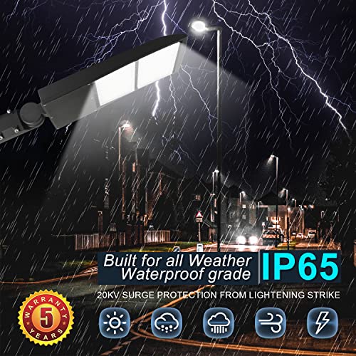 300W LED Parking Lot Light 42000LM Commercial Outdoor Light 4000K Dimmable LED Shoebox Area Light (1000W HID/HPS Equivalent), Direct Arm Mount IP65, 100-277V AC UL&DLC Listed