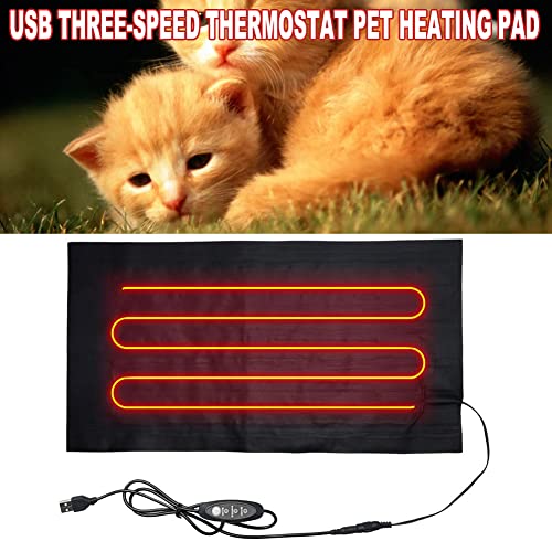 Pet Heating Pad, 5V 2A USB Pet Warmer Heating Pad Electric Heater Pad Winter Warm Carpet for Animals Pet Heater Mat Carpet (Large)