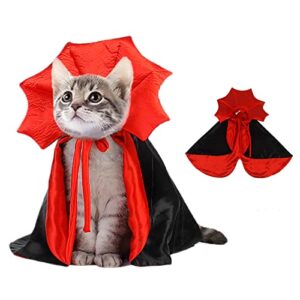 halloween cape costume for cats dogs, pet vampire cloak puppy cat cosplay costumes devil wizard party clothes one size for small medium dog cats