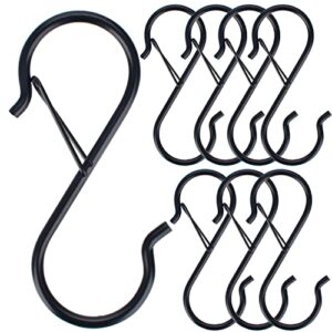 8 pcs s hooks with safety buckle heavy duty s hooks for hanging outdoors 3.5 inch s shaped hooks hanging hooks for kitchenware clothes plants