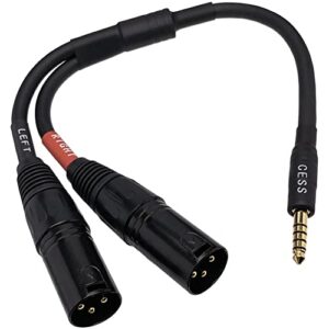cess-257 black 4.4mm to dual xlr male balanced audio headphone adapter cable