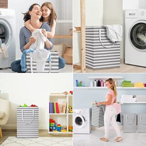 4 Pack Large Laundry Baskets 75L Freestanding Laundry Hamper with Long Reinforced Handles Durable Tall Laundry Bin, Clothes Hamper for Bedroom, Bathroom, Dorm, Toys